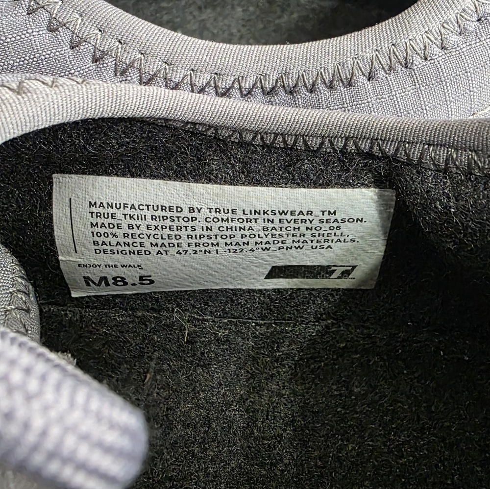 True‎ Linkswear All Day Rip Stop Lace Up Golf Shoes Steele Grey Mens 8.5 NWOT - Picture 7 of 8